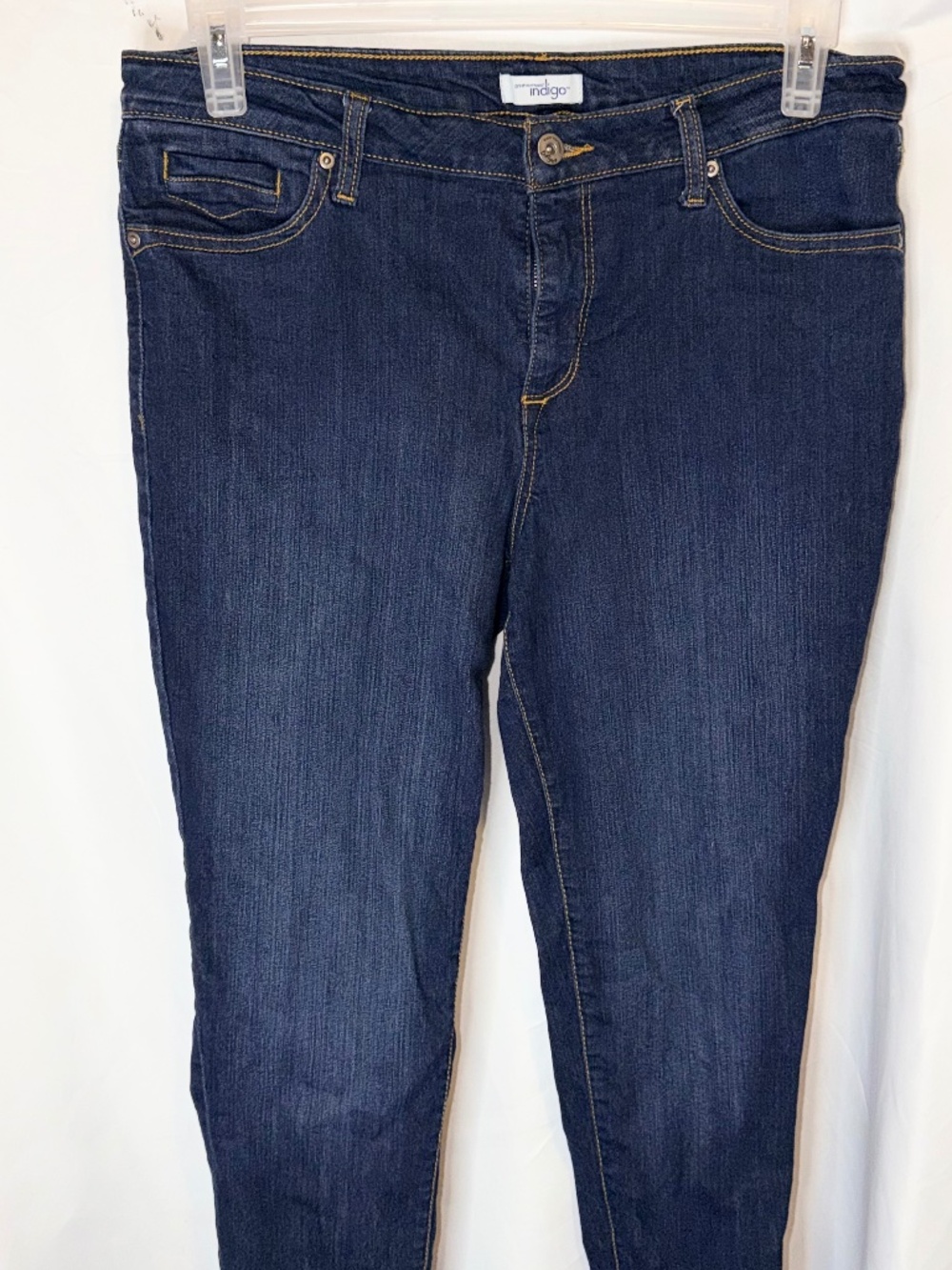 Indigo misses size 12 slim fit straight leg blue denim jeans